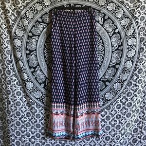 flowy patterned pants
